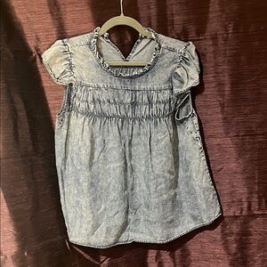 Jane and Delancey Blue Ruffled Blouse